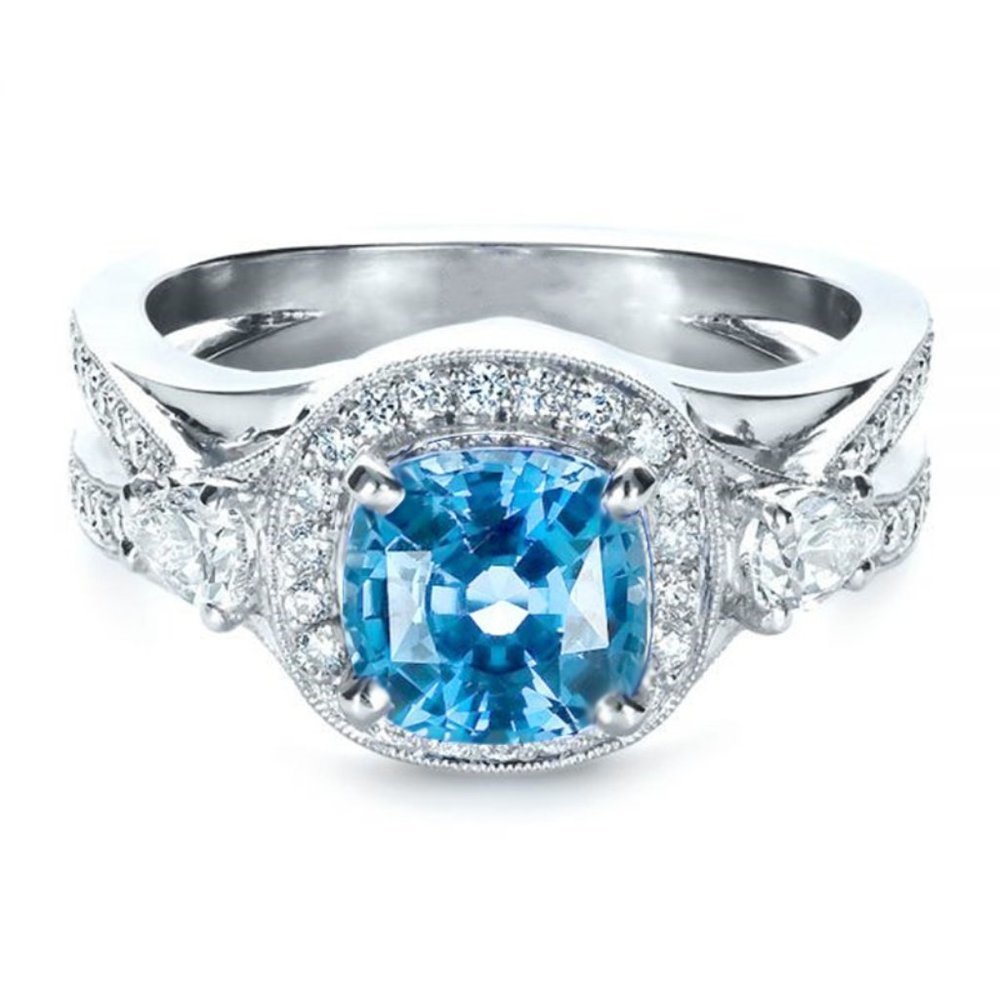 💕   925 Silver Plated Blue Exquisite, Noble Cross Ring, FB16FA1051